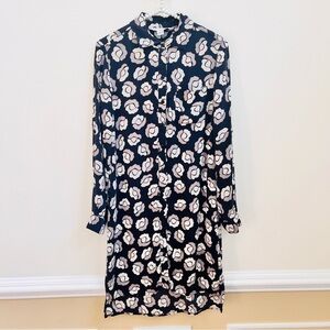 Diane Von Furstenberg Ballet Rose Silk Long Sleeve Dress